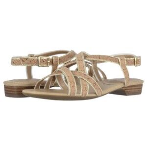 Vaneli Bryant Sandals Women Sz 10Slim Slingback Cross Strap Flat Leather New